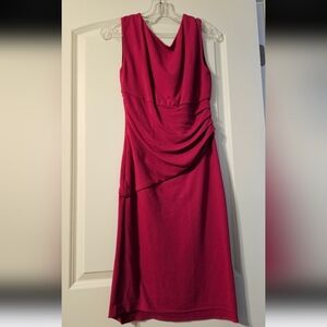 VENUS Red Asymmetrical One Shoulder Sheath Dress